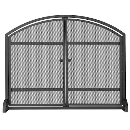 Blueprints 3 Fold Black Wrought Iron Arch Top With Doors BL139876